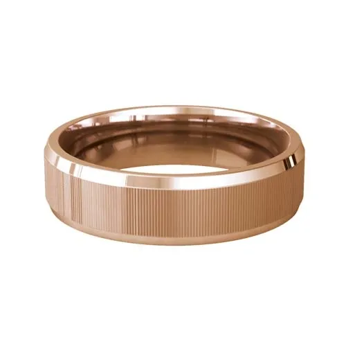 Patterned Designer Rose Gold Wedding Ring - Touche